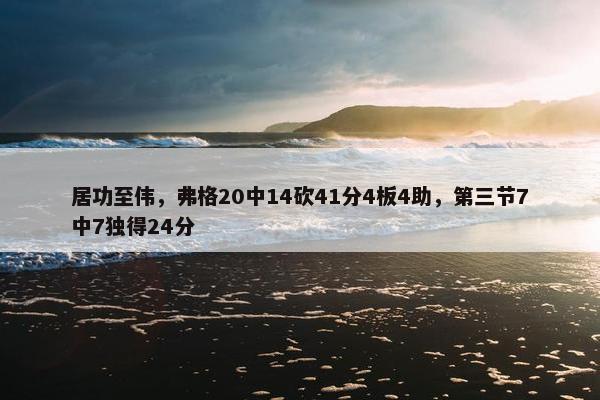 居功至伟，弗格20中14砍41分4板4助，第三节7中7独得24分