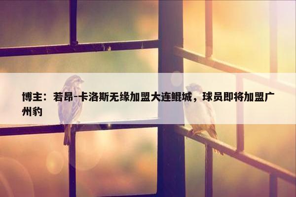 博主：若昂-卡洛斯无缘加盟大连鲲城，球员即将加盟广州豹