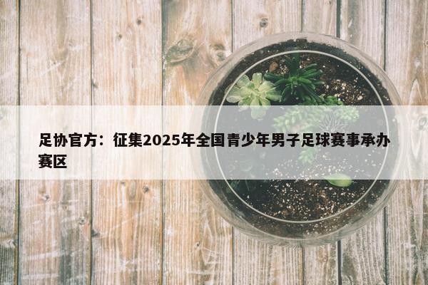 足协官方：征集2025年全国青少年男子足球赛事承办赛区