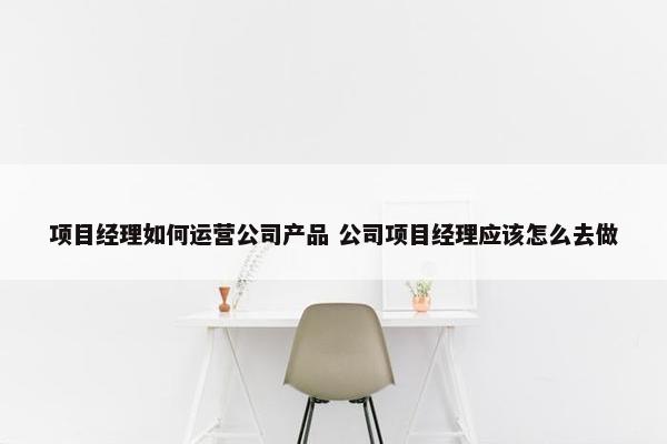 项目经理如何运营公司产品 公司项目经理应该怎么去做