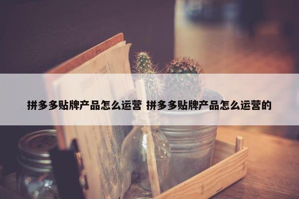 拼多多贴牌产品怎么运营 拼多多贴牌产品怎么运营的