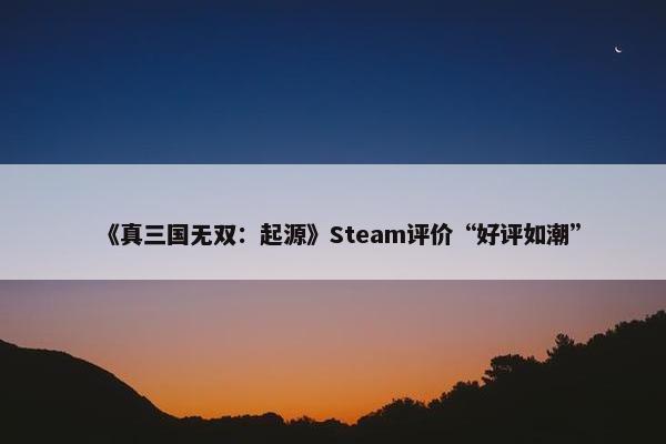 《真三国无双：起源》Steam评价“好评如潮”