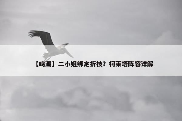 【鸣潮】二小姐绑定折枝？柯莱塔阵容详解