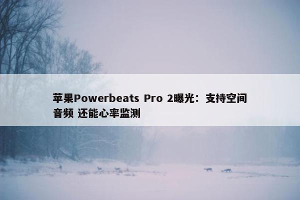 苹果Powerbeats Pro 2曝光：支持空间音频 还能心率监测