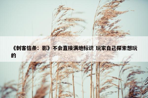 《刺客信条：影》不会直接满地标识 玩家自己探索想玩的