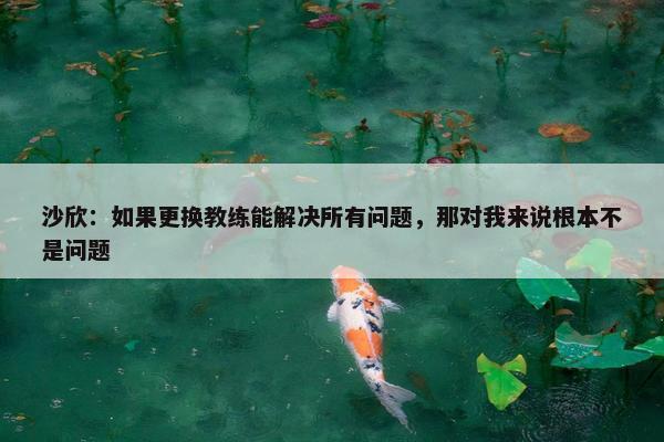 沙欣：如果更换教练能解决所有问题，那对我来说根本不是问题